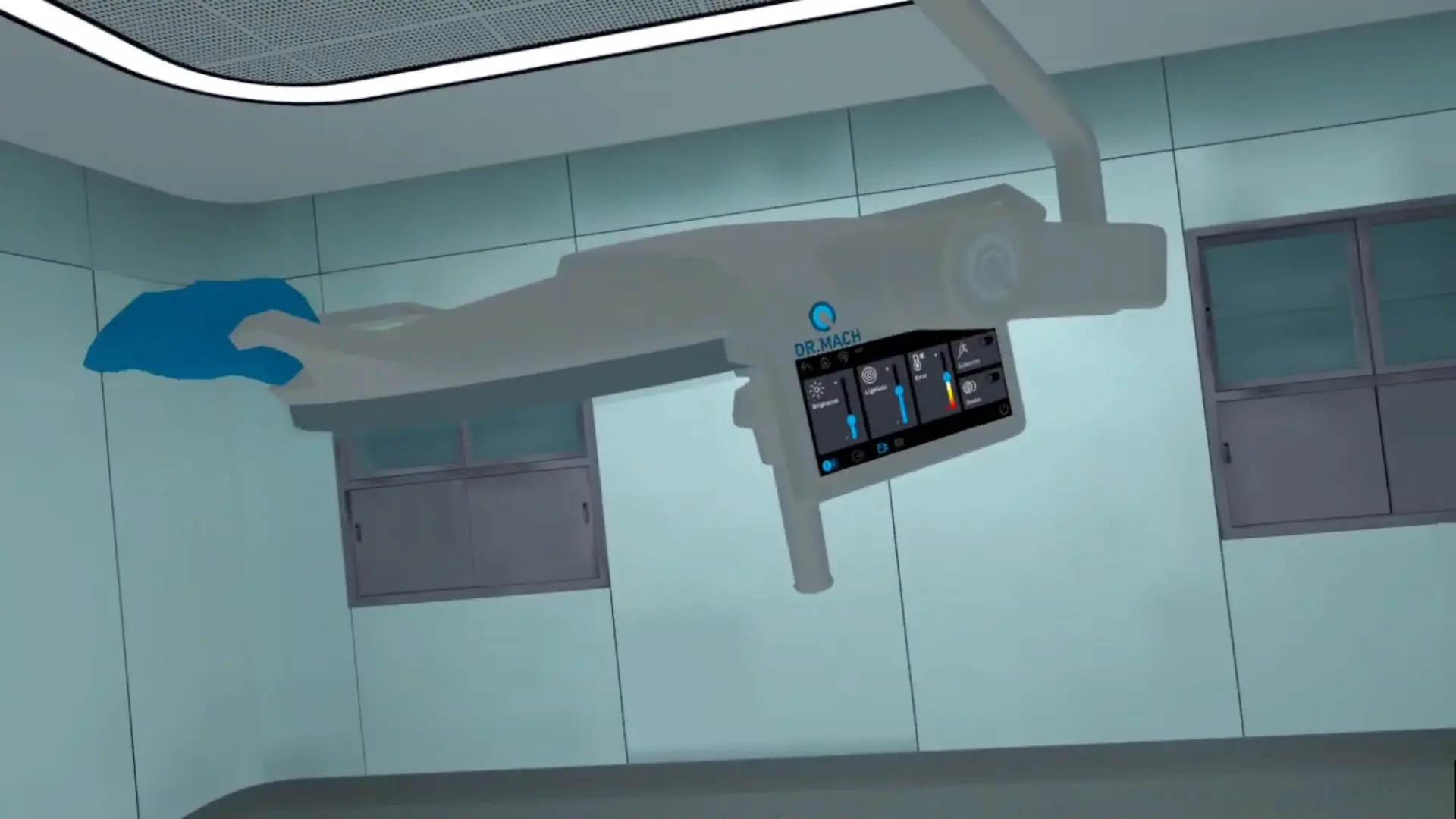 Dr Mach lighting product close-up in VR