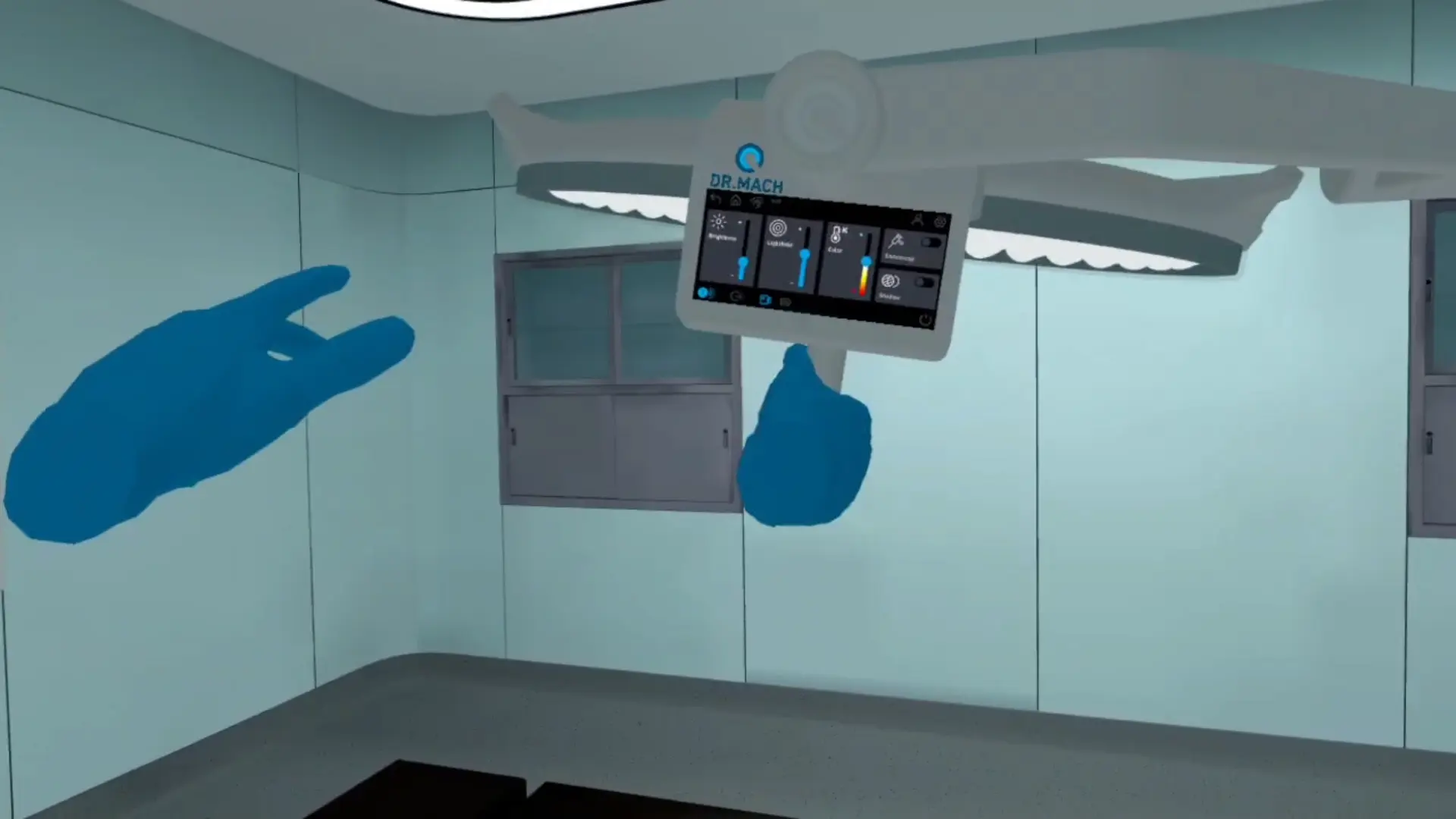 Full operating theatre VR demonstration view