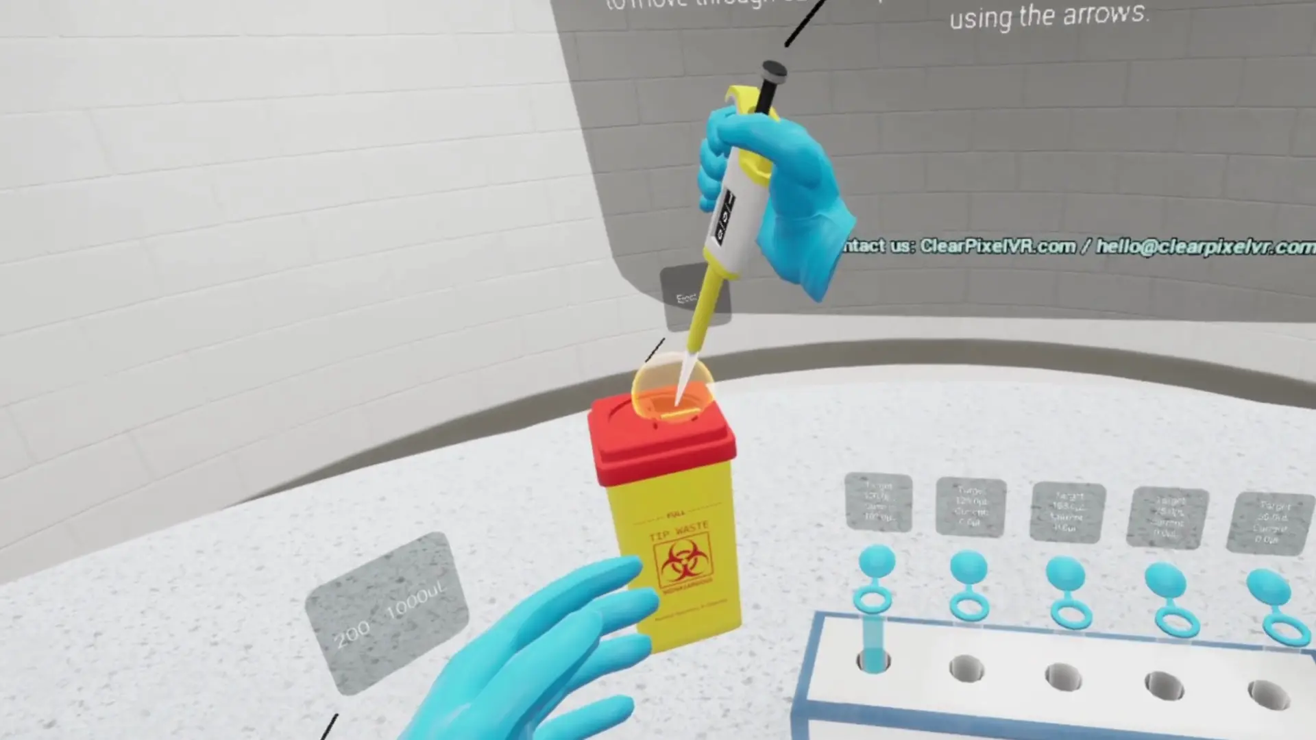 PipetteSim showing real-time sample loss error feedback in virtual lab